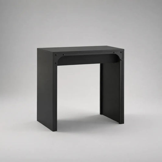 Table d’appoint rectangulaire en acier noir, 50 × 30 × 50 cm